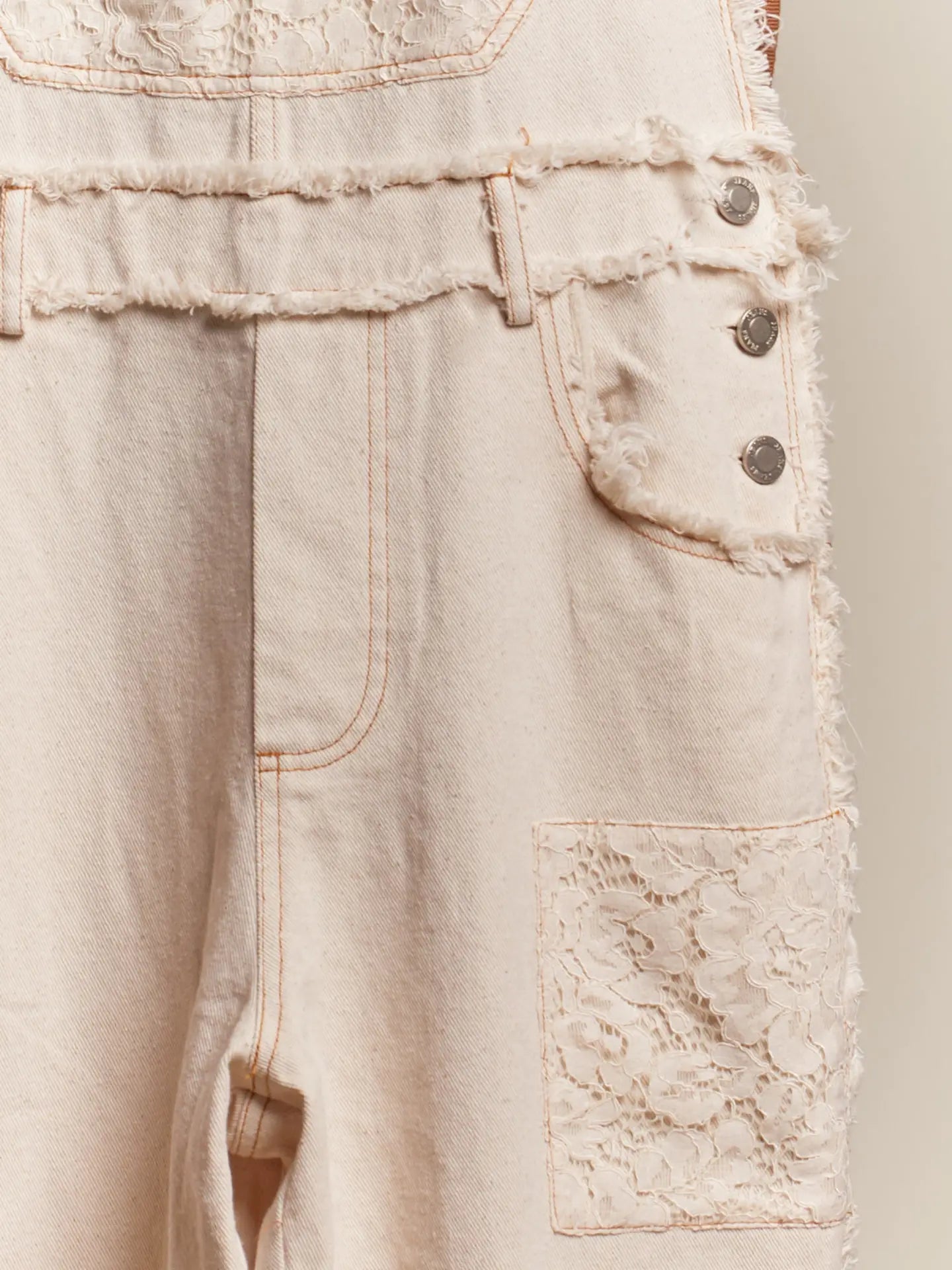 Washed Denim with Crochet Patchwork Overall