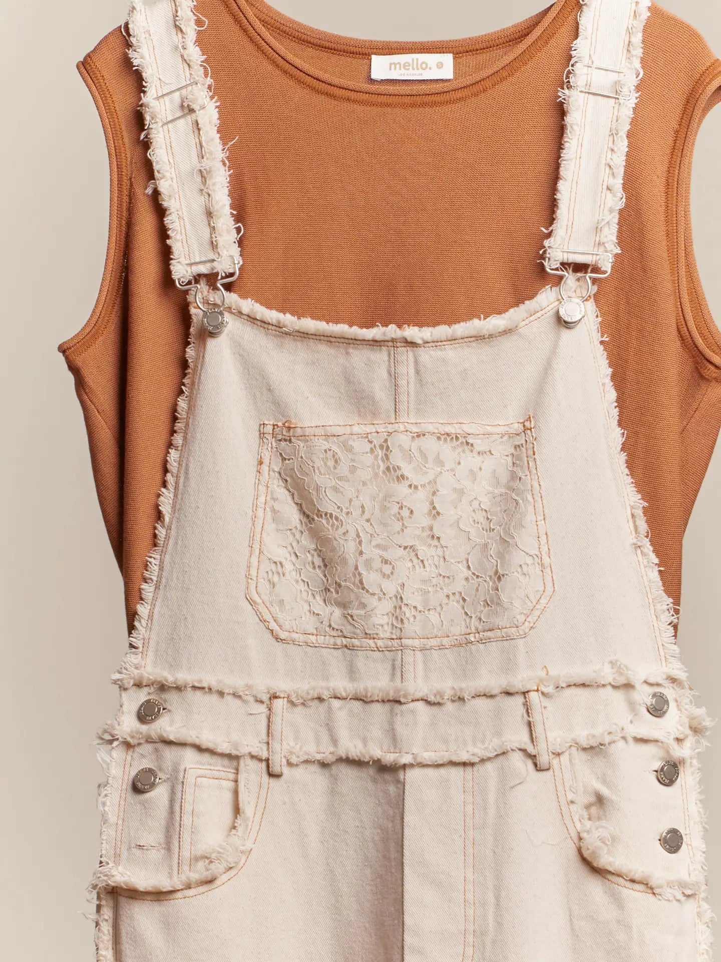 Washed Denim with Crochet Patchwork Overall