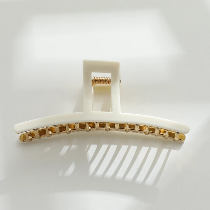 Ivory Gold Metal Claw Clips