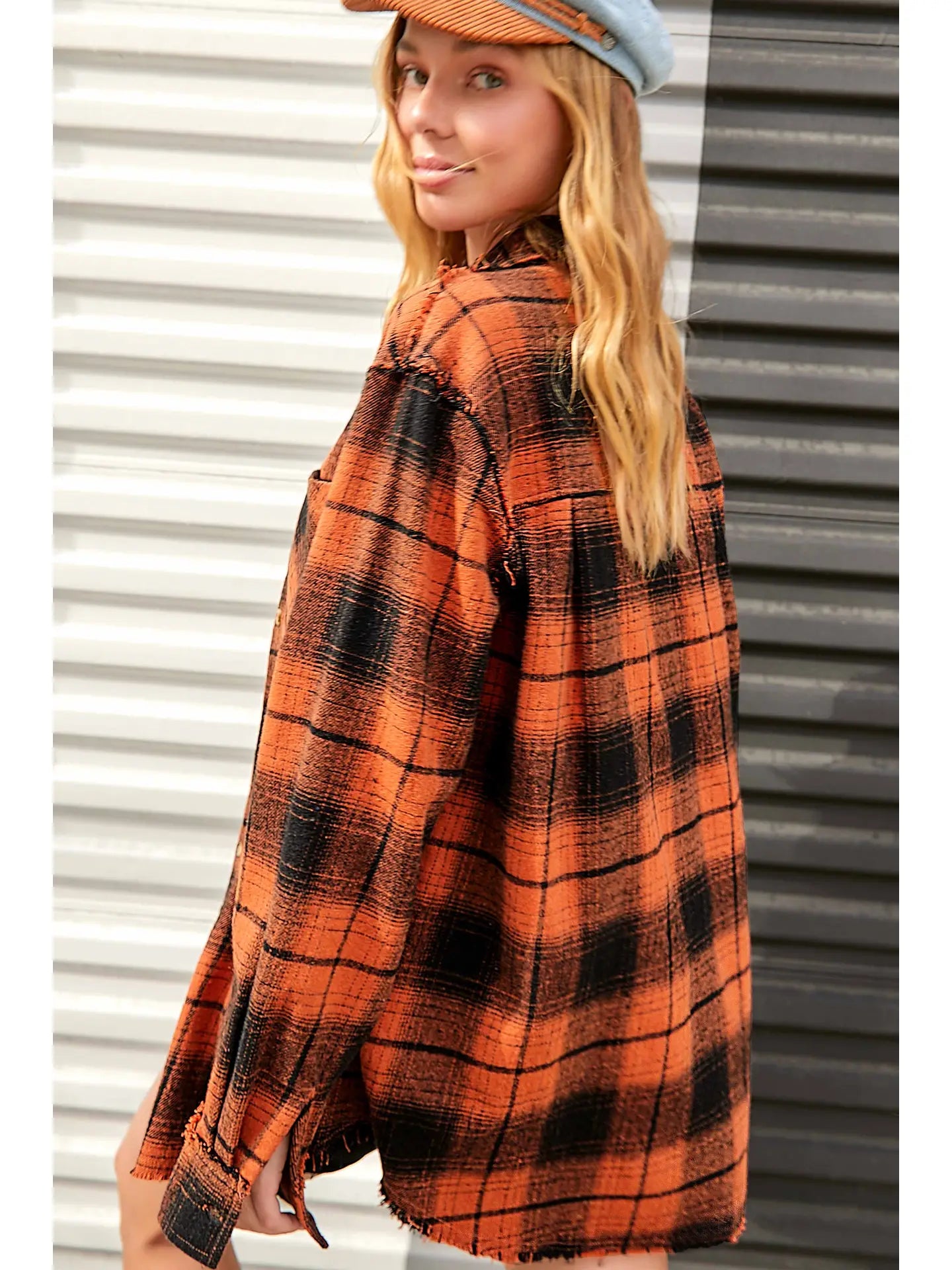 Mineral Washed Button Down Soft Fabric Plaid Shirts