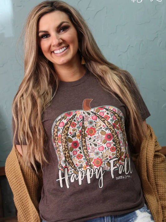 Happy Fall Pumpkin Graphic T-Shirt