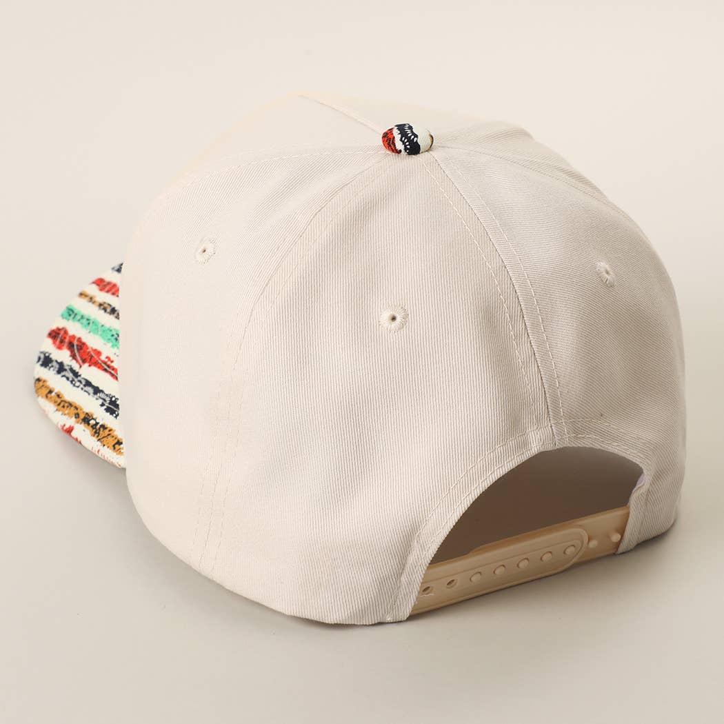 REALLY BUSY DILLY DALLYING Embroidered Stripe Brim Hat