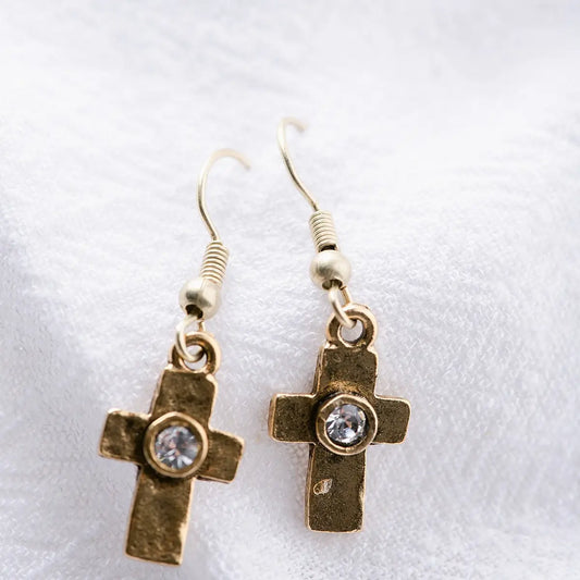 It Is Well Earrings Cross