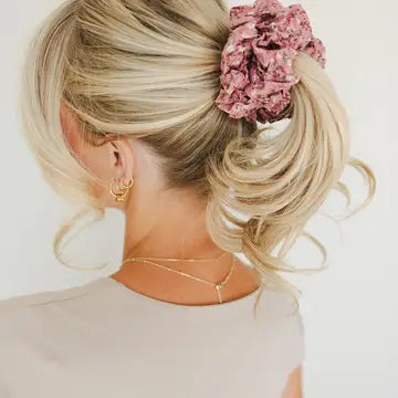 Cranberry Rose Jumbo Scrunchie