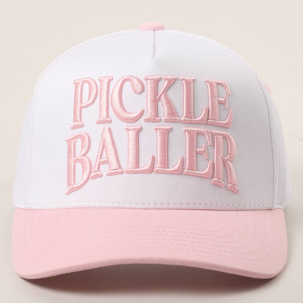 PICKLE BALLER 3D Letter Embroidery Two-Tone Trucker Hat